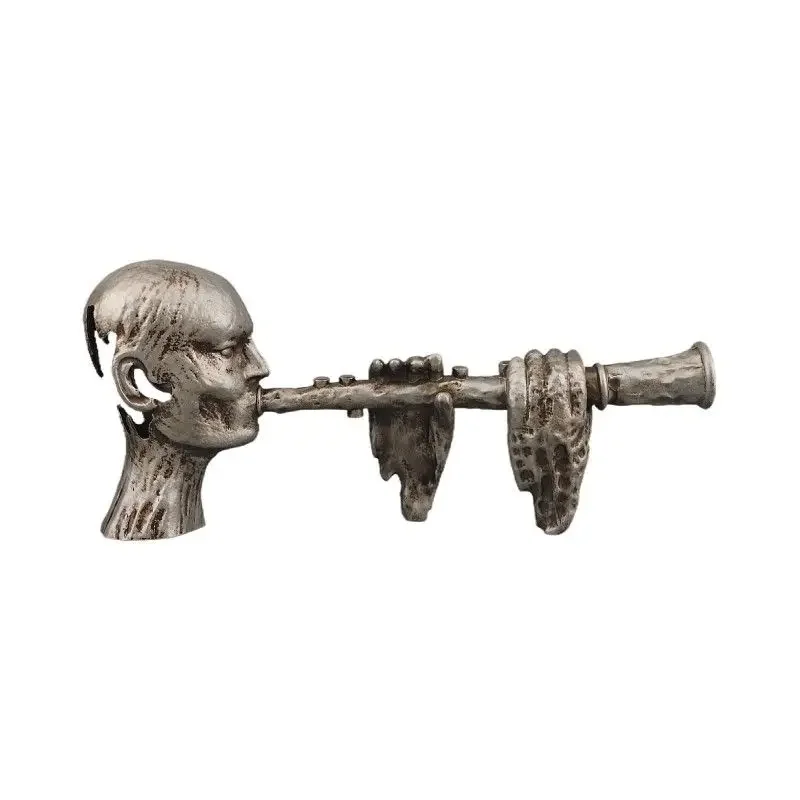 Playing Flute Sculpture Home Decor Birthday Gift Musician Statue Figurine for Club Bookshelf NightStand Office Living Room