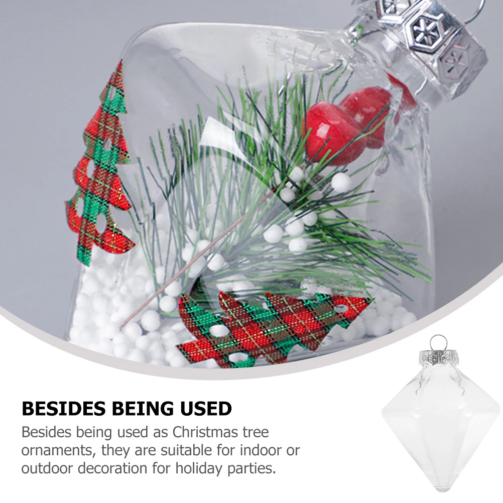 

8 Pcs Plastic Ball Christmas Decoration Tree Pendant Festival Hanging Decorative Pendants Light Bulb Indoor