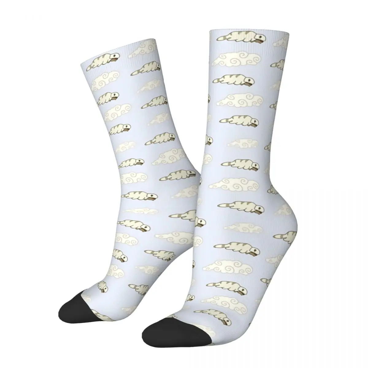 Appa And Appa Shaped Clouds Avatar The Last Airbender Kawaii Socks Travel Femme Stockings Print Pattern Calf Sock