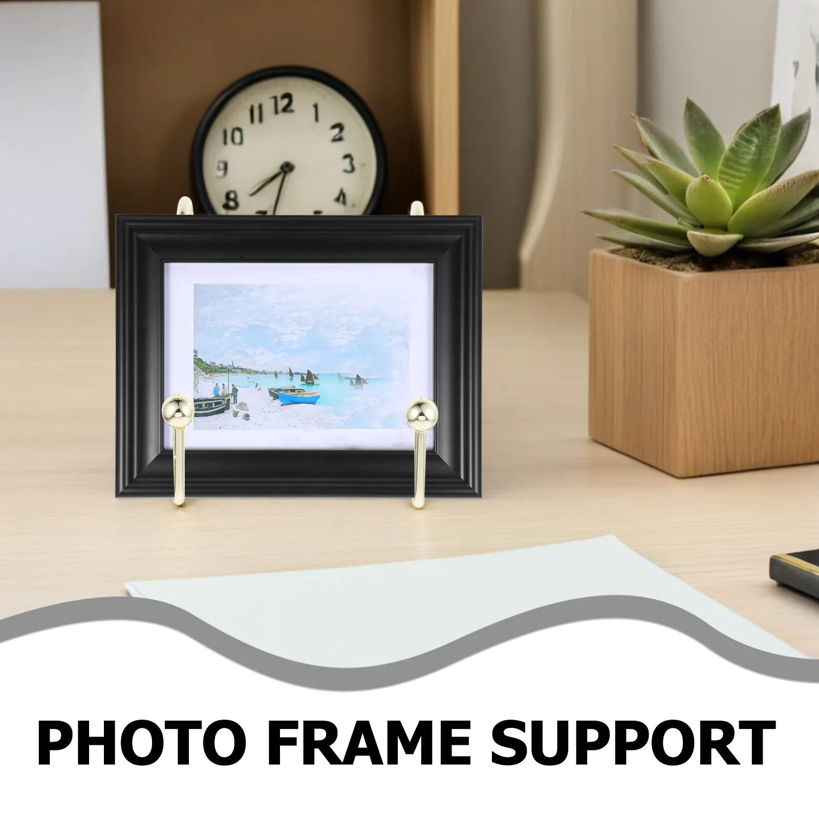 6Pcs Iron Display Easel Stand Picture Frame Holder Tabletop Photo Stand Decorative Plate Holder for Home Office
