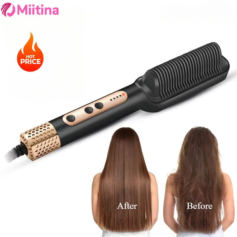 Newly Upgraded Negative Ion Hair Straightener Mini Hair Straightener Hot Comb Hairs Styling Professional Customized Hairs Brush