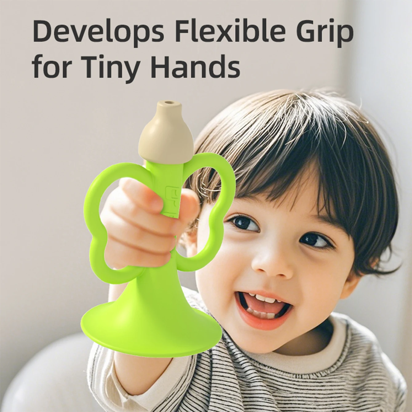 O instrumento musical de trompete pequeno de silicone infantil pode ser soprado, mastigado e brincadeado como brinquedo de educação precoce e inteligência