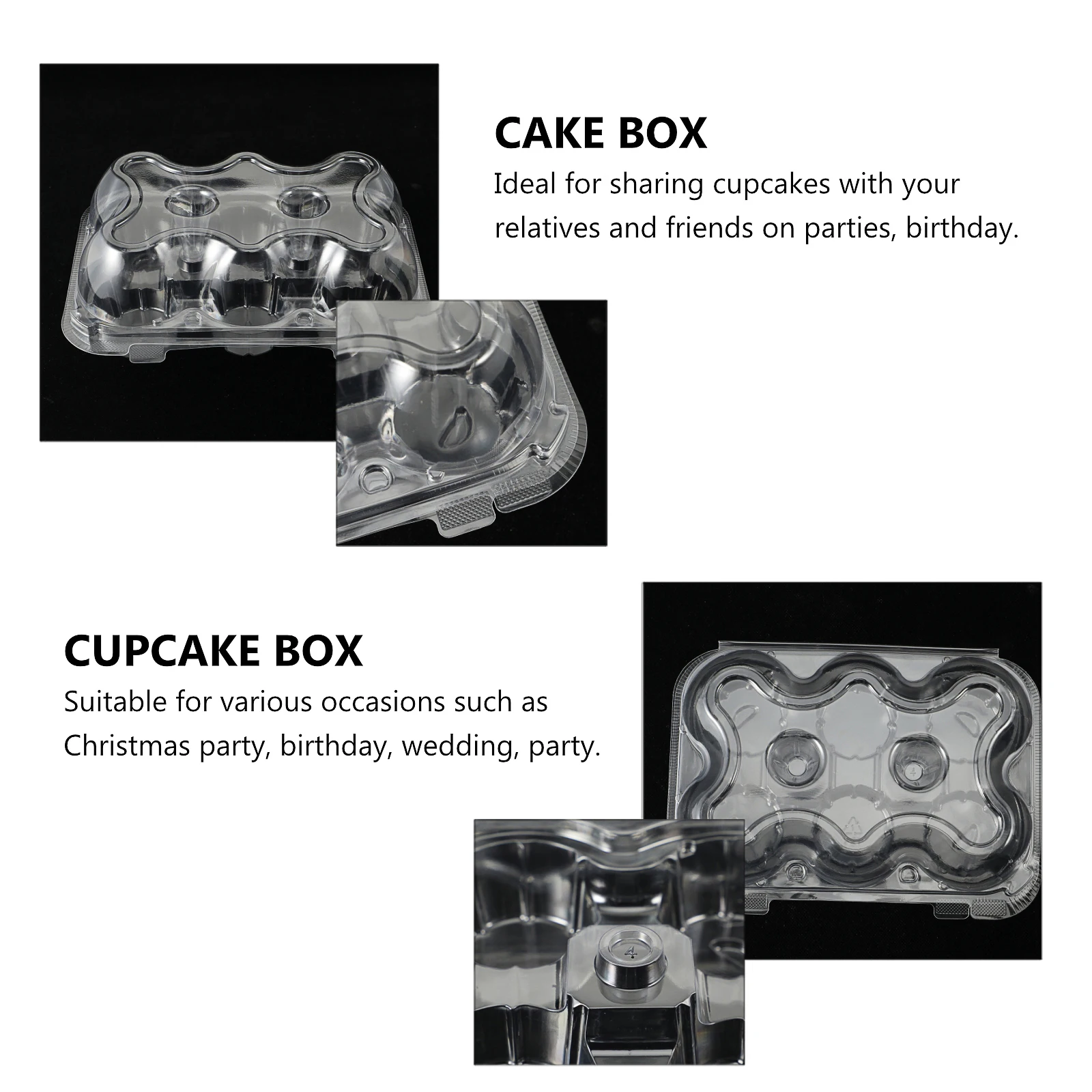 

8 Pcs 12 Hole Cake Box Cupcake Container Transparent Dessert Packaging Food Preservation Ideal for Parties Birthdays Weddings