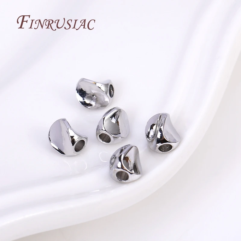 18 Karat vergoldete Twist-Perlen, unregelmäßig facettierte Spacer-Perlen, Messing-Metall perlen für DIY-Halskette Armband Schmuck herstellung – Detail 13
