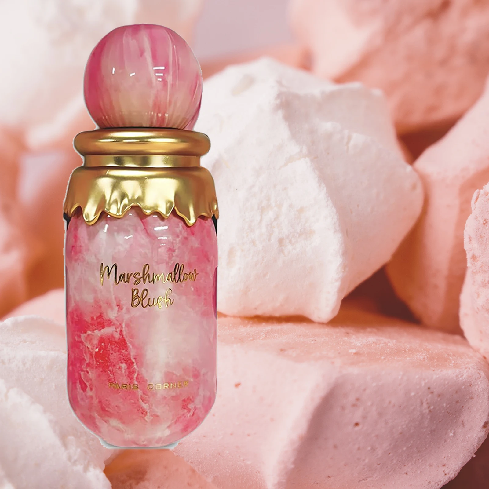 

Paris Corner Marshmallow Blush EDP 3.4 Fl Oz Unique Gourmand Marshmallow Strawberry Perfume for Women Long-Lasting Sweet Scent