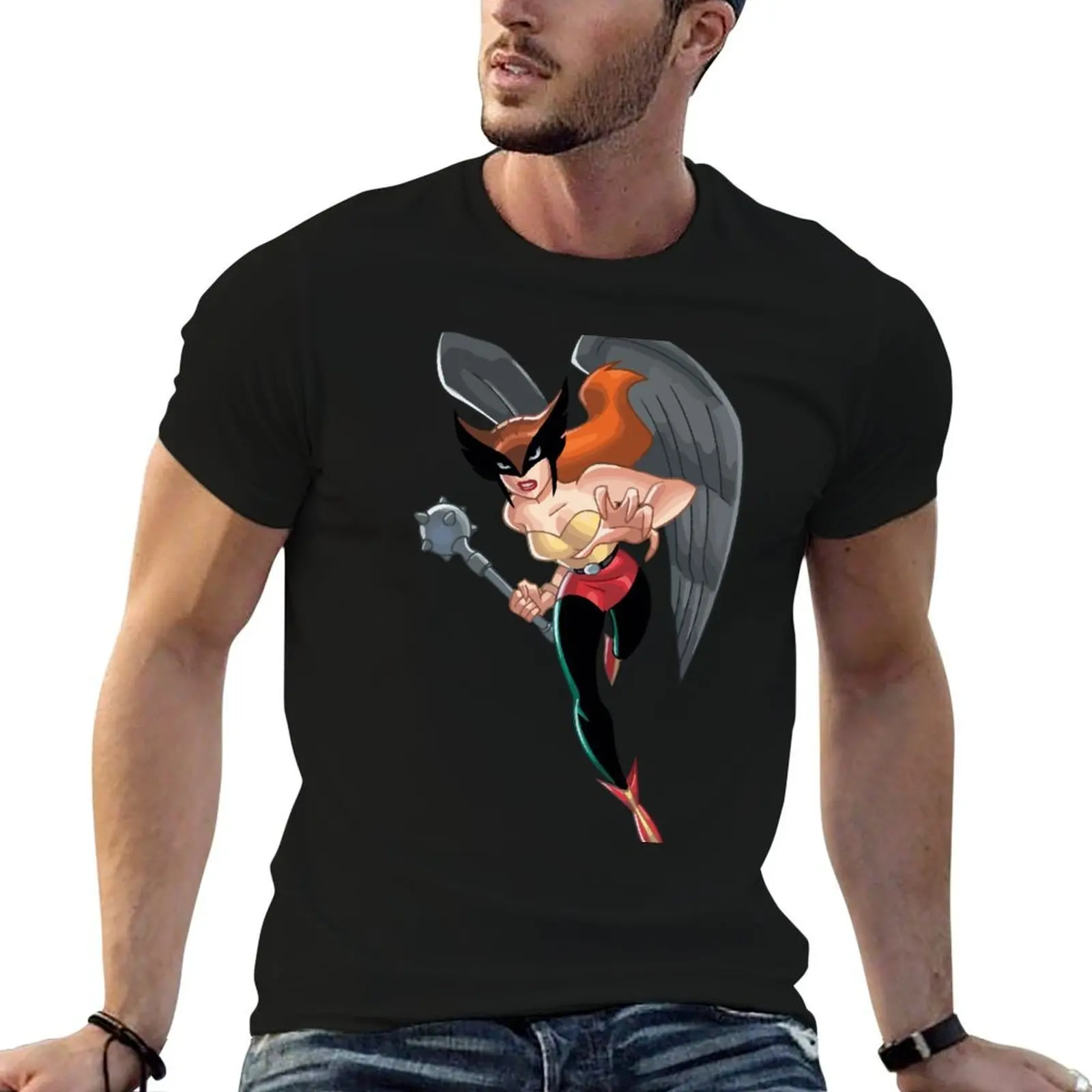 Camiseta Hawkgirl, camiseta de algodón para hombre, camiseta de anime, camisetas gráficas para hombre