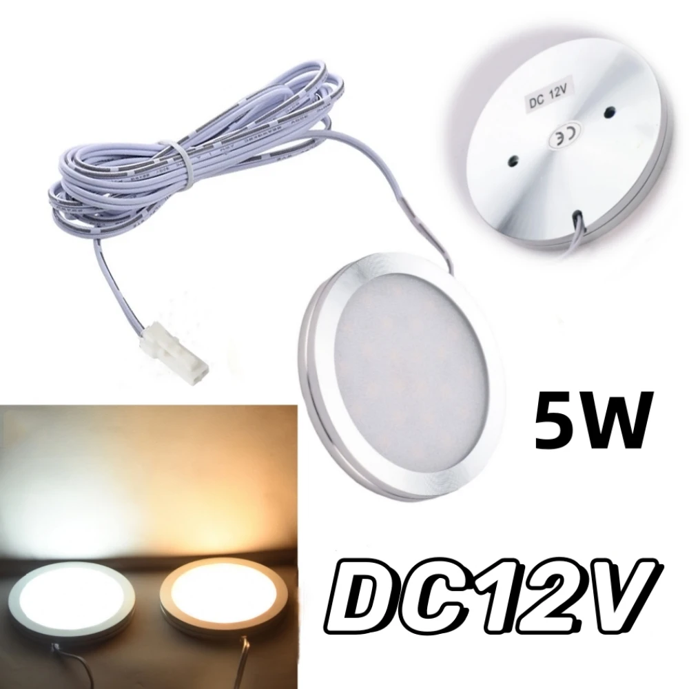 Tuya WIFI Bluetooth Smart LED Under Cabinet Lighting 12V 5W Dimmable Puck Lights Full Kit For Kitchen Closet Wardrobe Bedroom