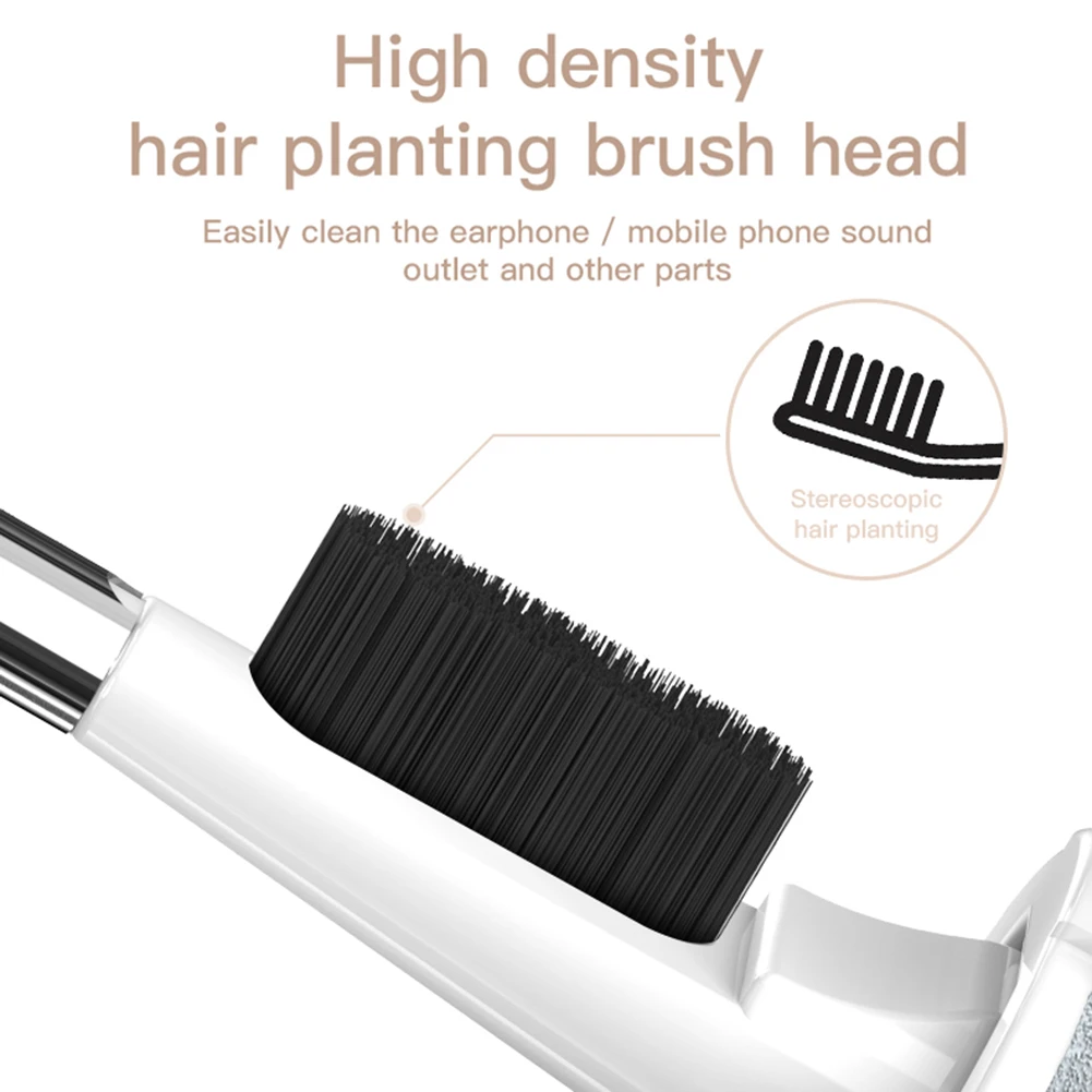 منظف لوحة مفاتيح الكمبيوتر 5 في 1 مع منفذ رش، مجموعة فرش تنظيف لوحة المفاتيح المحمولة، ملحقات متعددة الوظائف لأجهزة Airpods 3