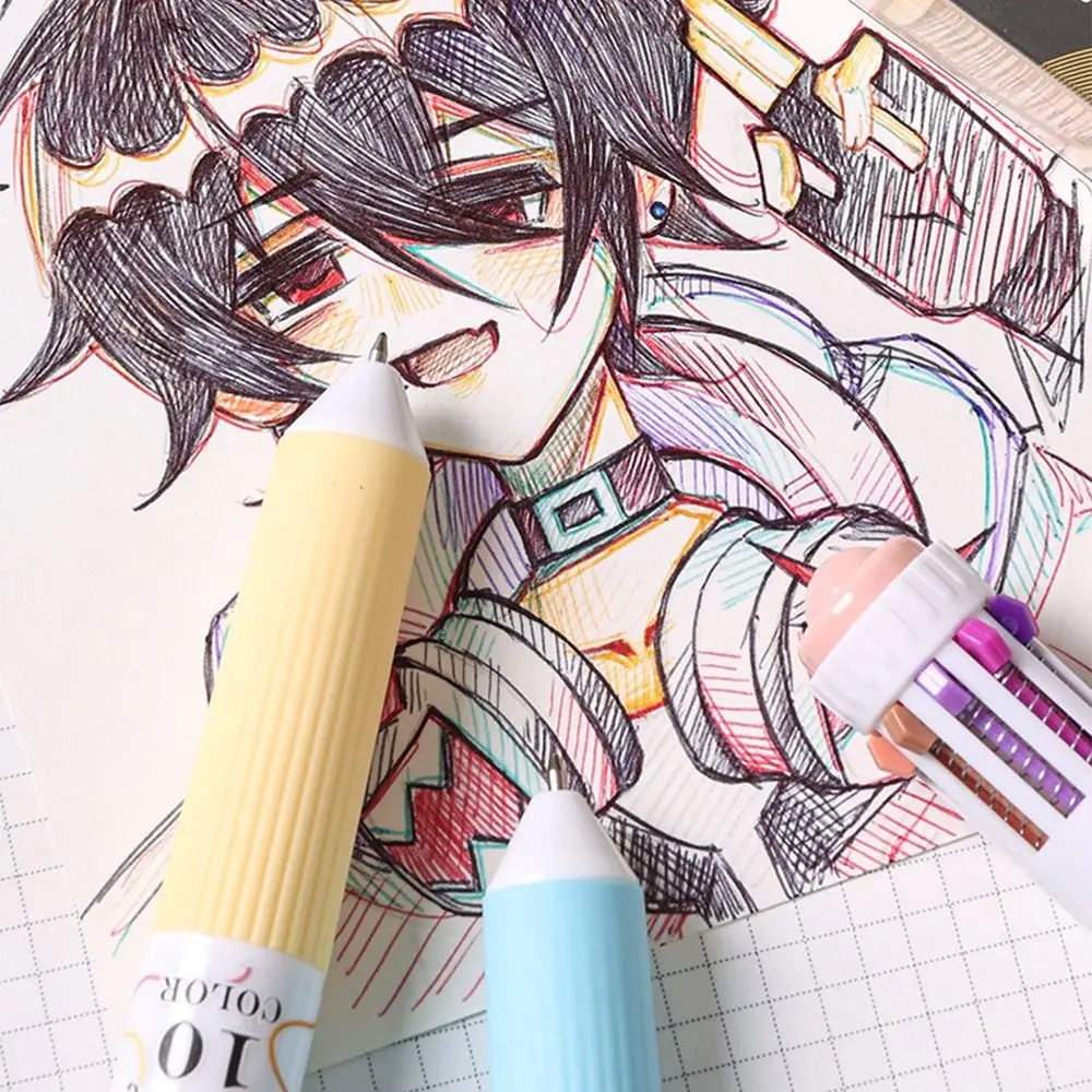 

3 шт./компл., креативная механическая шариковая ручка, разноцветная 0,8 мм, разноцветная выдвижная ручка, 28 цветов, сменный сердечник