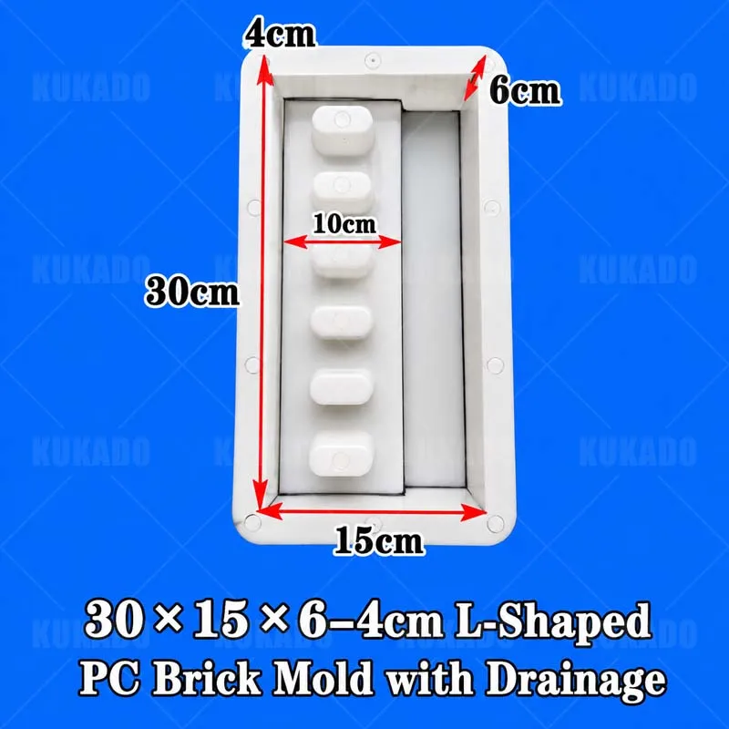 30x15x6-4cm L-Shaped PC Plastic Mold with Leakage Hole for Roadside Stone Diversion Side Brick Dedicated Groove