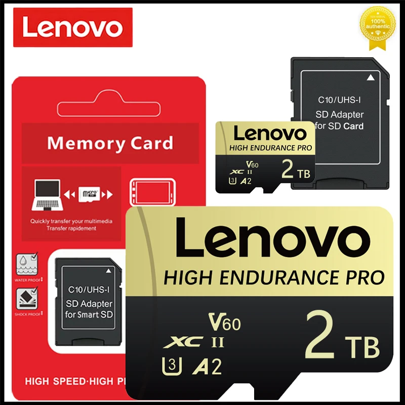 Lenovo SD-Speicherkarte 2TB 1TB Klasse 10 Hochgeschwindigkeits-Micro-TF-Karte 1TB 512GB für Nintendo Switch PC Smartphone SD-Karte 128GB 256GB