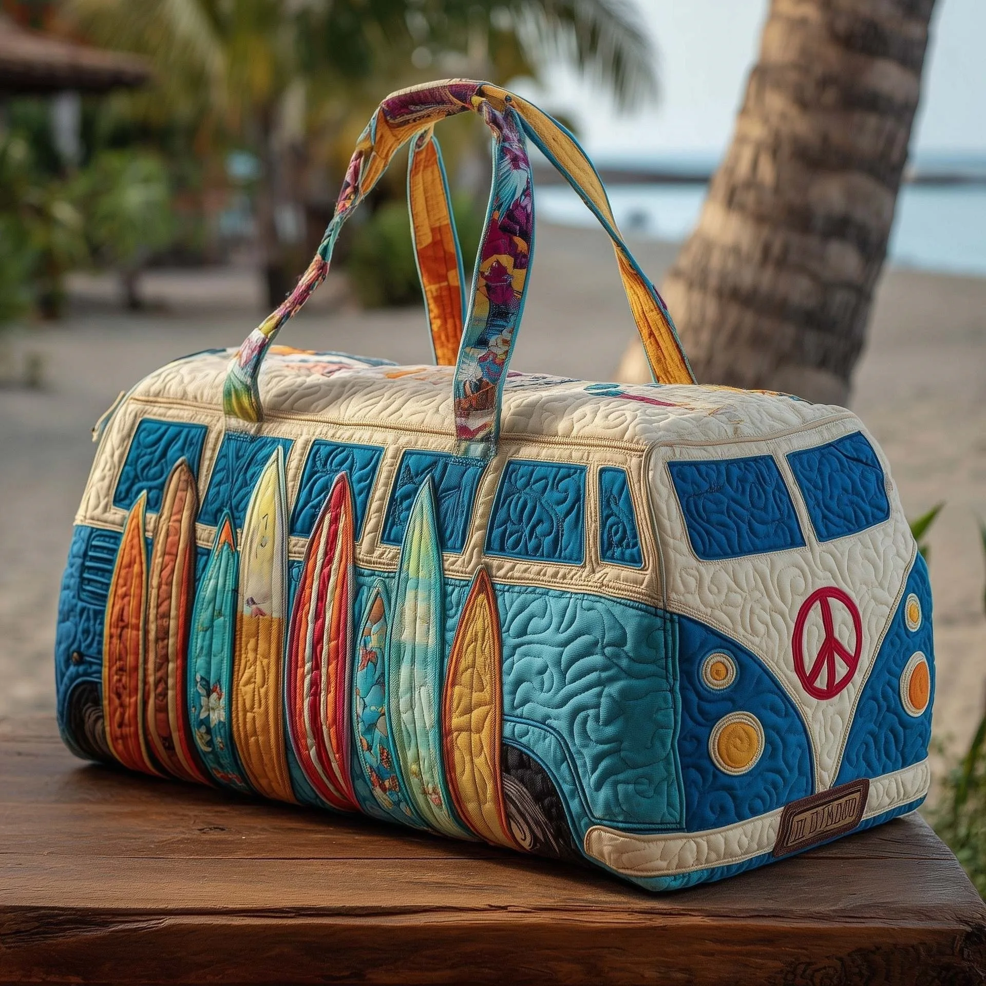 3D-Reisetasche mit Bus-Motiv, Modische Bedruckte Damen-Yogatasche, Handtasche – Detail 9