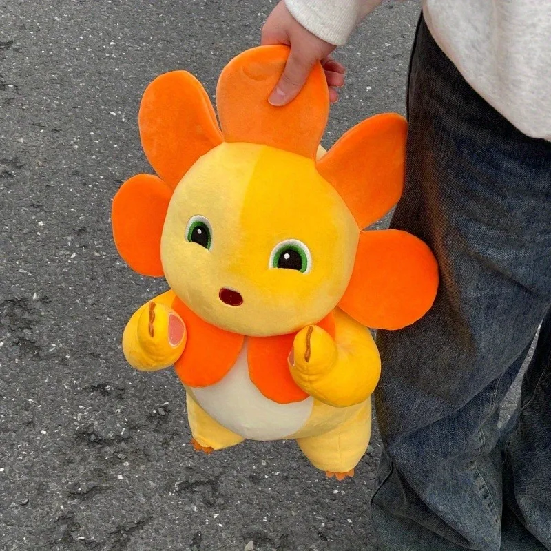 Weiches gelbes Plüschtier mit orangefarbenen Flügeln, flauschiges Stofftier, Geschenk für Weihnachten, Geburtstage, Kinder, Muttertag, Halloween-Party