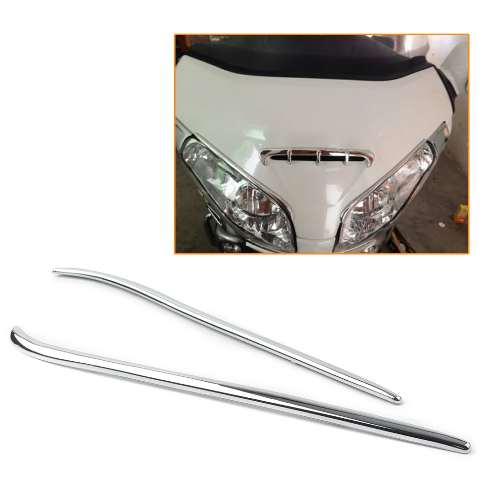 Goldwing GL 1800 Chrome Motorcycle Decoration Parts Fairing Eyebrows Trim Strips 2Pcs For Honda Gold Wing GL1800 2001-2011