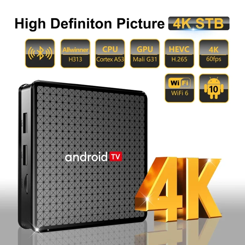 

X5 Allwinner H313 Smart TV Box Android 10.0 Smart Media Player Wireless Wifi 1.5+8/2+16 GB Android 10.0 Set-top Box US/EU/AU/UK