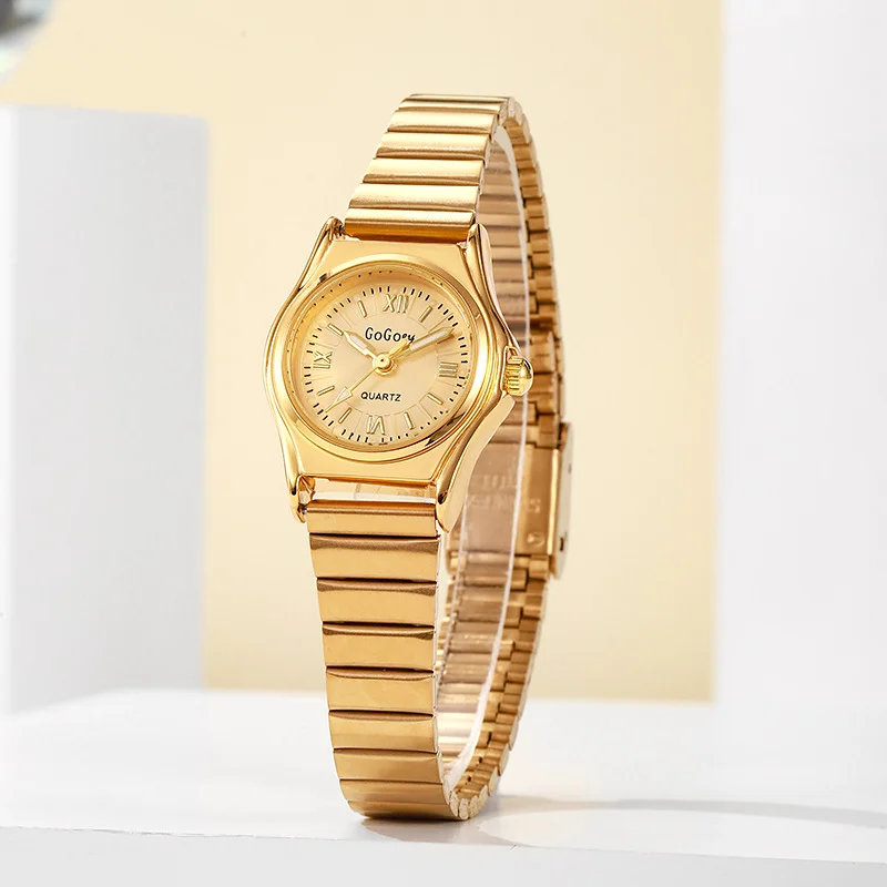 

Роскошные золотые женские кварцевые часы с ремешком из нержавеющей стали, наручные часы, женские и мужские часы Relogio Masculino, Прямая поставка