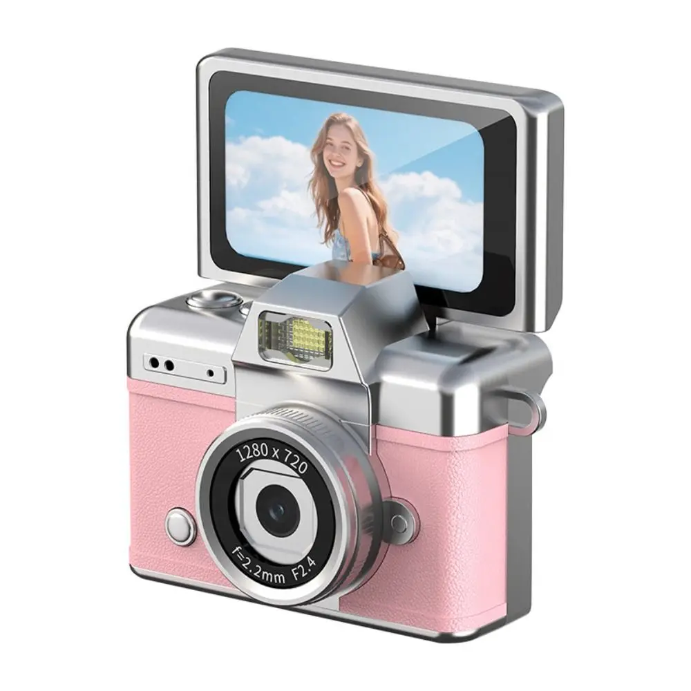 Cámara de Llavero con Pantalla de 1.47 Pulgadas y Rotación de 180° °   Mini Cámara Digital con Pantalla Abatible y Correa para el Cuello, HD 1080P, Cámara para Selfies con Pantalla Abatible