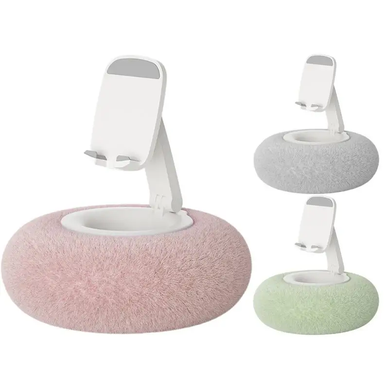 

Plush Pillow Phone Tablet Bracket Desktop Stand Adjustable Length Angle For Live Straming Video Chat Lazy Tablet Holder