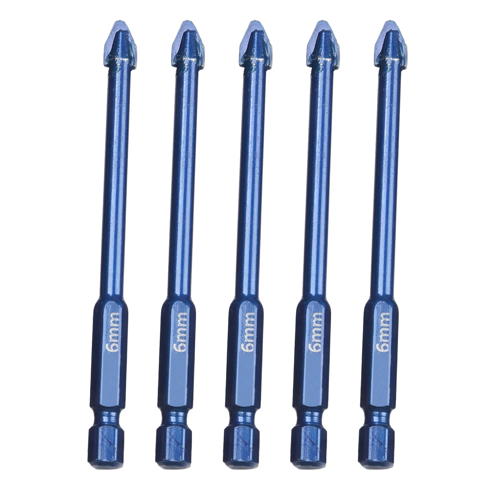 5pcs 6/8/10/12mm 편심 드릴 비트 다기능 구불 구불한 머리 타일 유리 카바이드 목재 플라스틱 전동 공구 용 정밀 드릴링