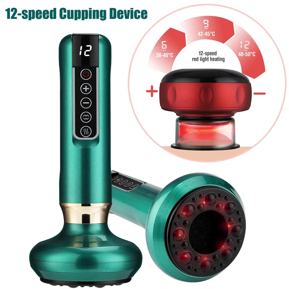 

Умный электрический баночный массажер, перезаряжаемые вакуумные банки, 12-уровневое инфракрасное отопление, физиотерапия, массажное устройство Гуаша