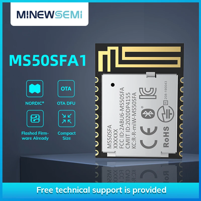 

Новое поступление, сертифицированный KC модуль nRF52810 MS50SFA1, модуль Bluetooth Ble С BQB FCC CE и RoHs