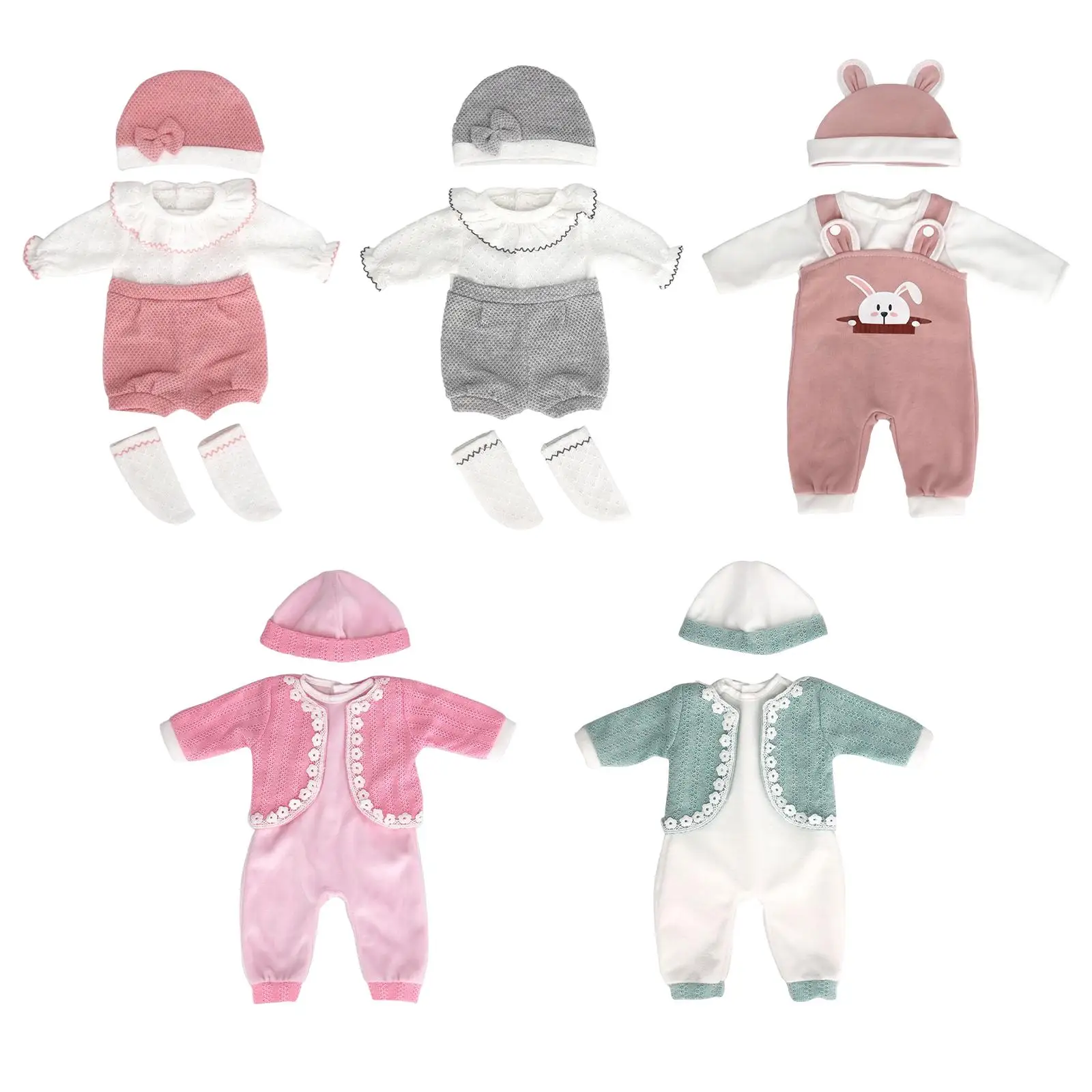 ชุดตุ๊กตาเด็ก 18 นิ้ว เสื้อผ้าลำลอง น่ารัก ลายการ์ตูน สำหรับของเล่นและของขวัญ