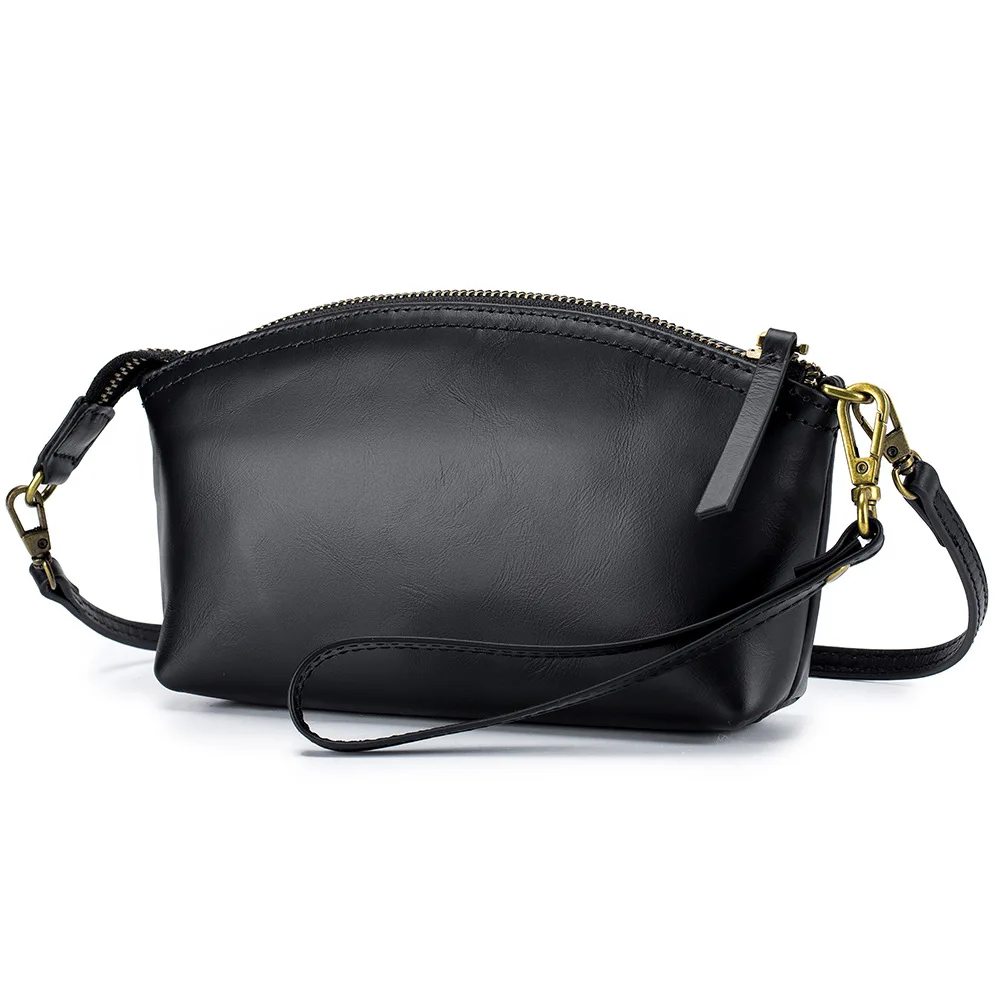 2023 New Fashion Women Crossbody Bag Genuine Leather Female Shoulder Messenger Bags For Ladies Zipper Wristband Wallet Handbag