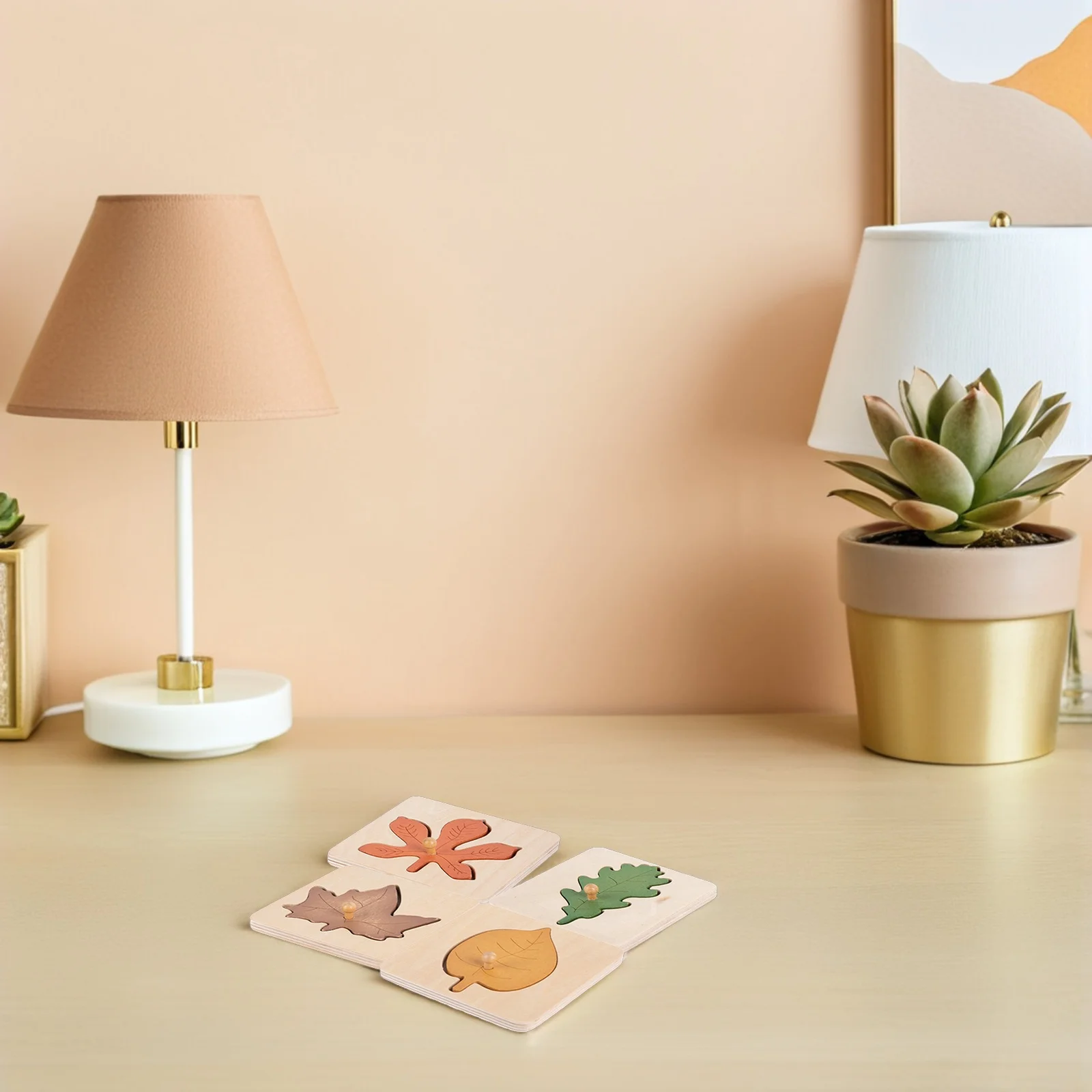 4 قطع من الألغاز الخشبية للأطفال، لعبة مطابقة تعليمية للأطفال الصغار، هدية للتطوير المعرفي