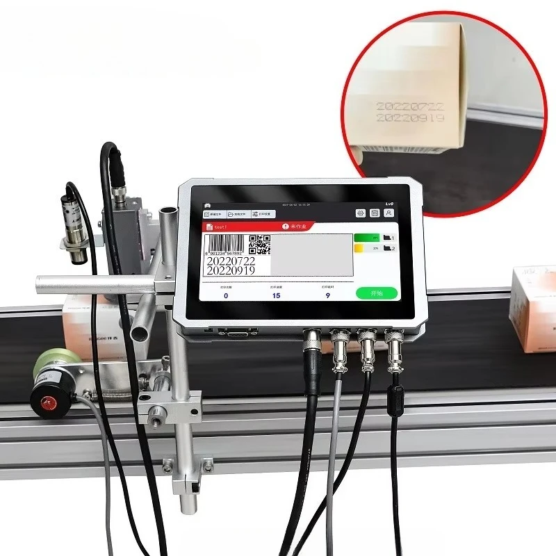 

Intelligent 7 Inch Touch Screen Inkjet Printer Marking Carton Box Print Variable Date Codes Lot Number Industrial Coding Machine