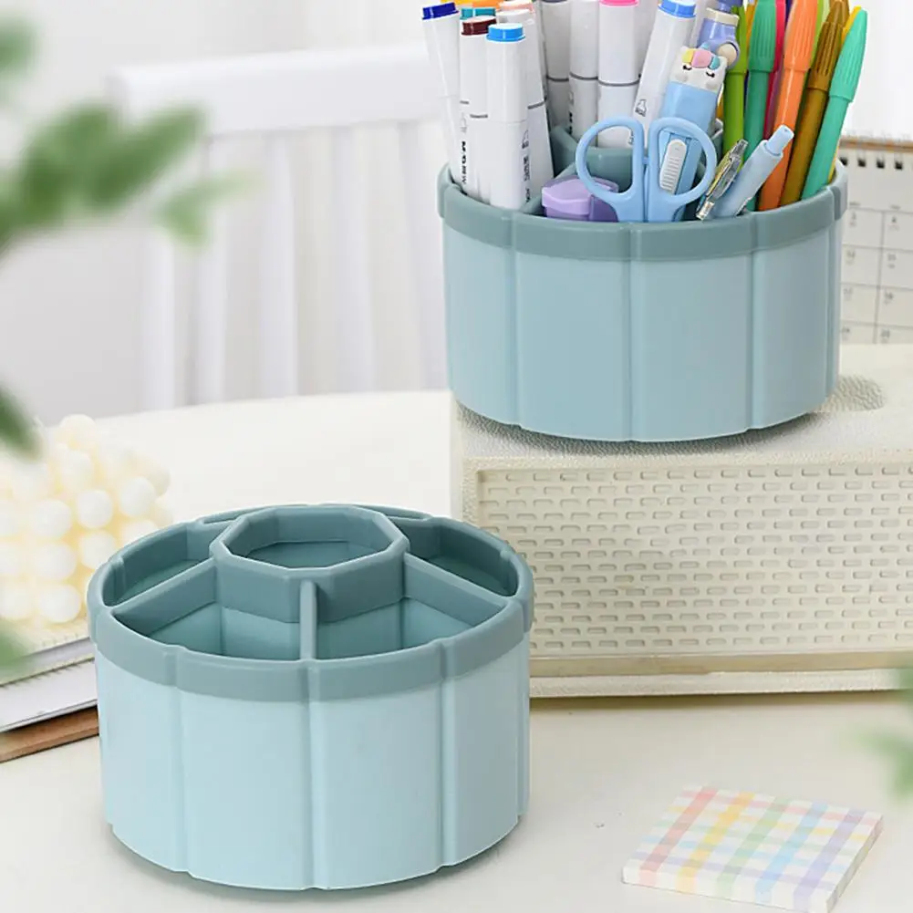 3 Colors  Useful Cartoon Desktop Sundries Pencil Storage Box Ferris Wheel Shape Pen Container 360 Degree Rotating   for Student