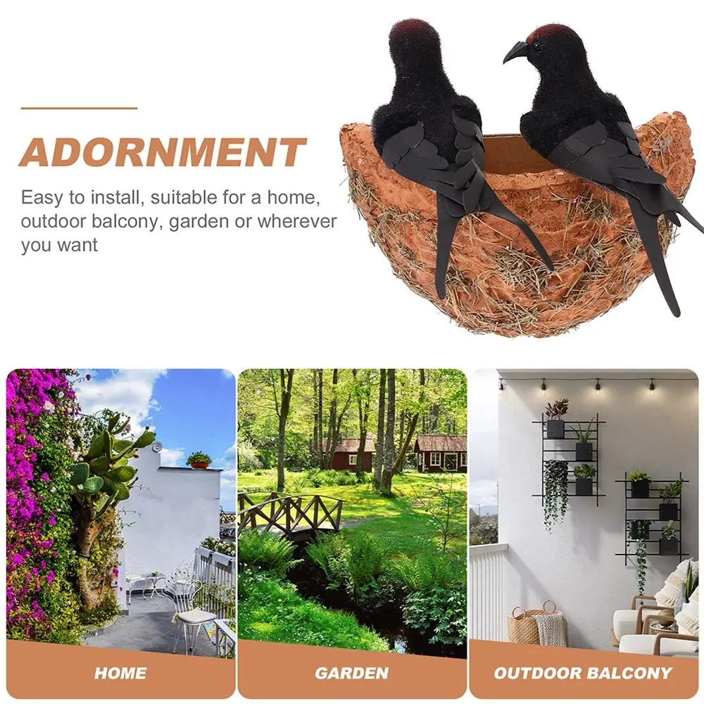 Multicolor Simulated Swallow Nest Foam Indoor Outdoor Artificial Birds Figurine Home Decoration Ornaments Faux Feather Swallow