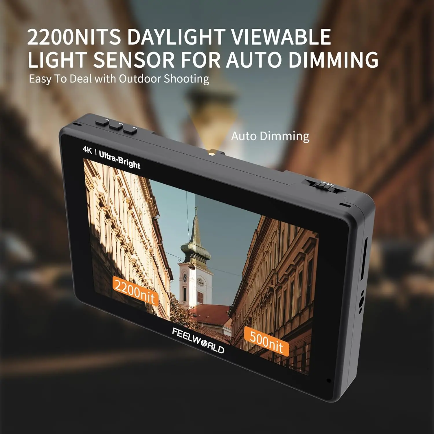 FEELWORLD LUT7 2200NITS DAYLIGHT VIEWABLE LIGHT SENSOR 4K Ultra-Bright Touch- screen Camera Monitor 4K HDMI view 4