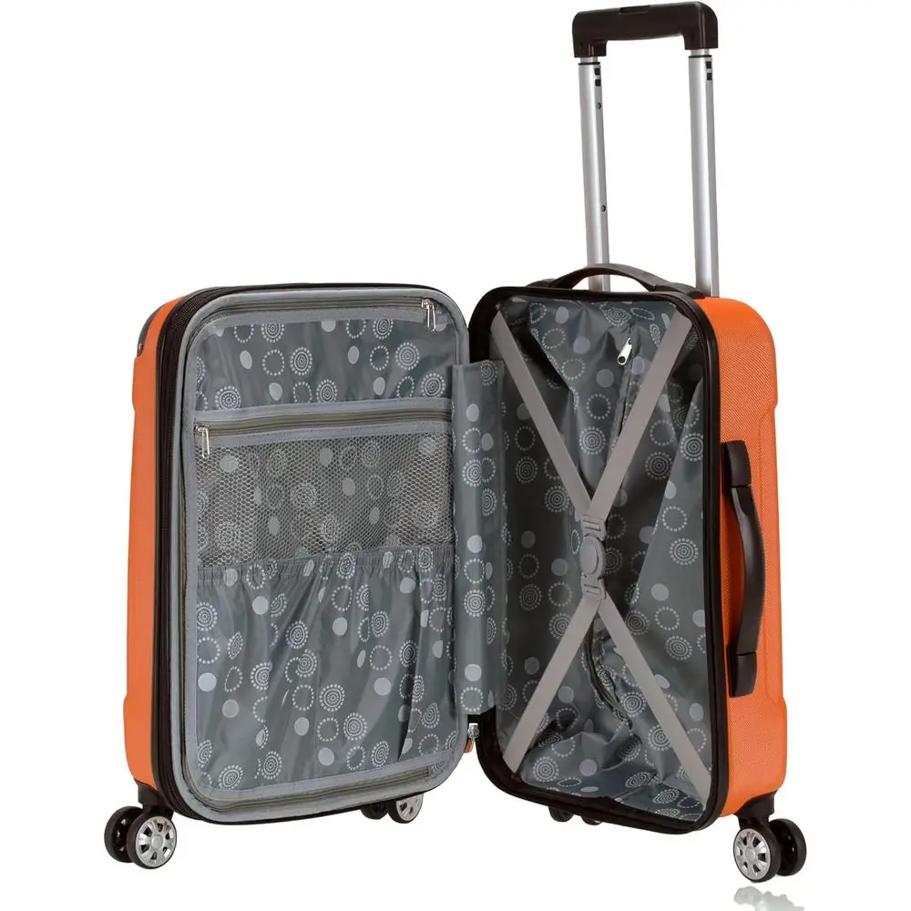 Orangefarbenes 20-Zoll-Hardside-Spinner-Gepäck, Handgepäck, Rockland London
