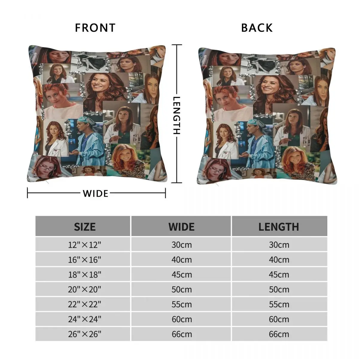 Grey's Anatomy Addison Montgomery Kate Walsh Pillowcase Polyester Linen Velvet Pattern Zip Pillow Case Bed Cushion Cover