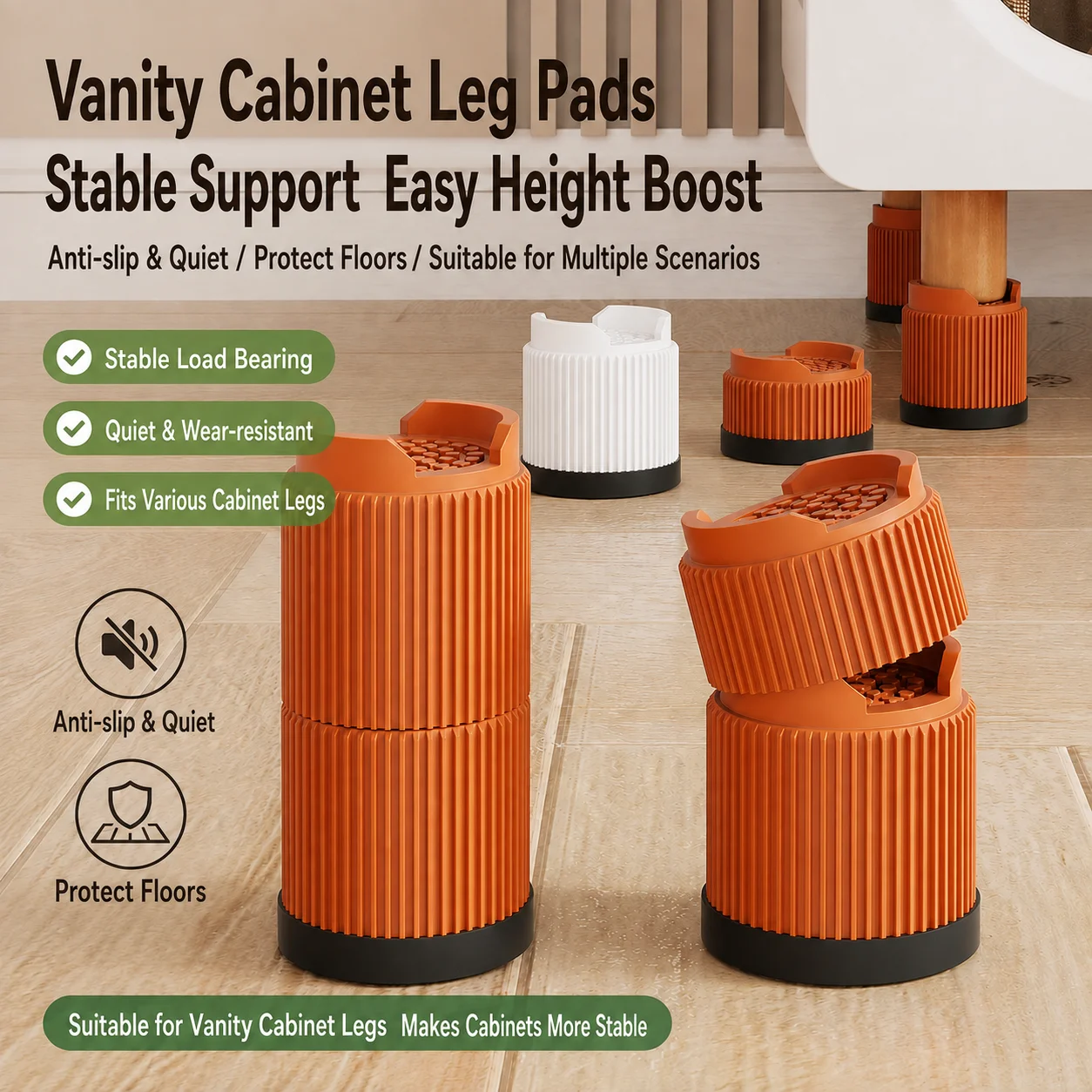 Noise Reducing Furniture Feet Pads Anti Scratch Floor Protector Mats For Vanity Cabinet Coffee Table Chairs