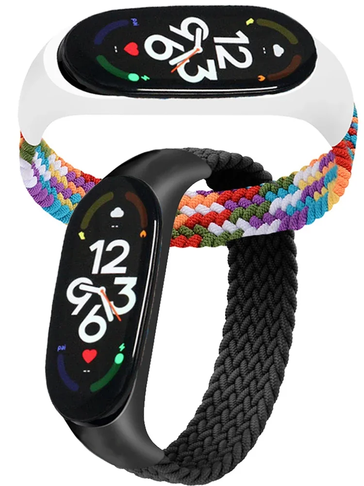 Watchband for xiaomi Mi band 7 NFC Watch Strap Nylon  Bracelet smartwatch Miband6 correa Mi band 7 6 5 4 Braided Solo Loop belt