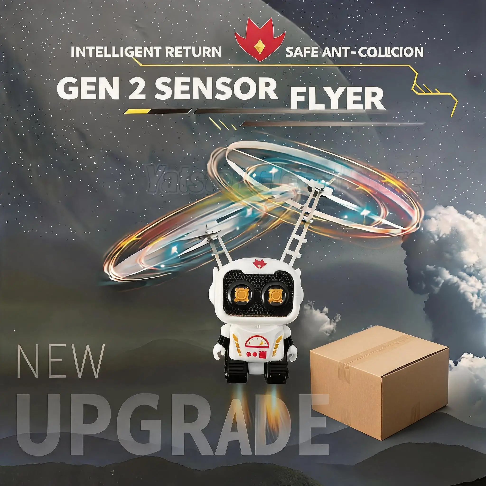 

2026 New Magic Levitating Luminous Flying Robot Astronaut Hand Controlled Drone Interactive LED Lights Outdoor Toy Gift Kids Fun