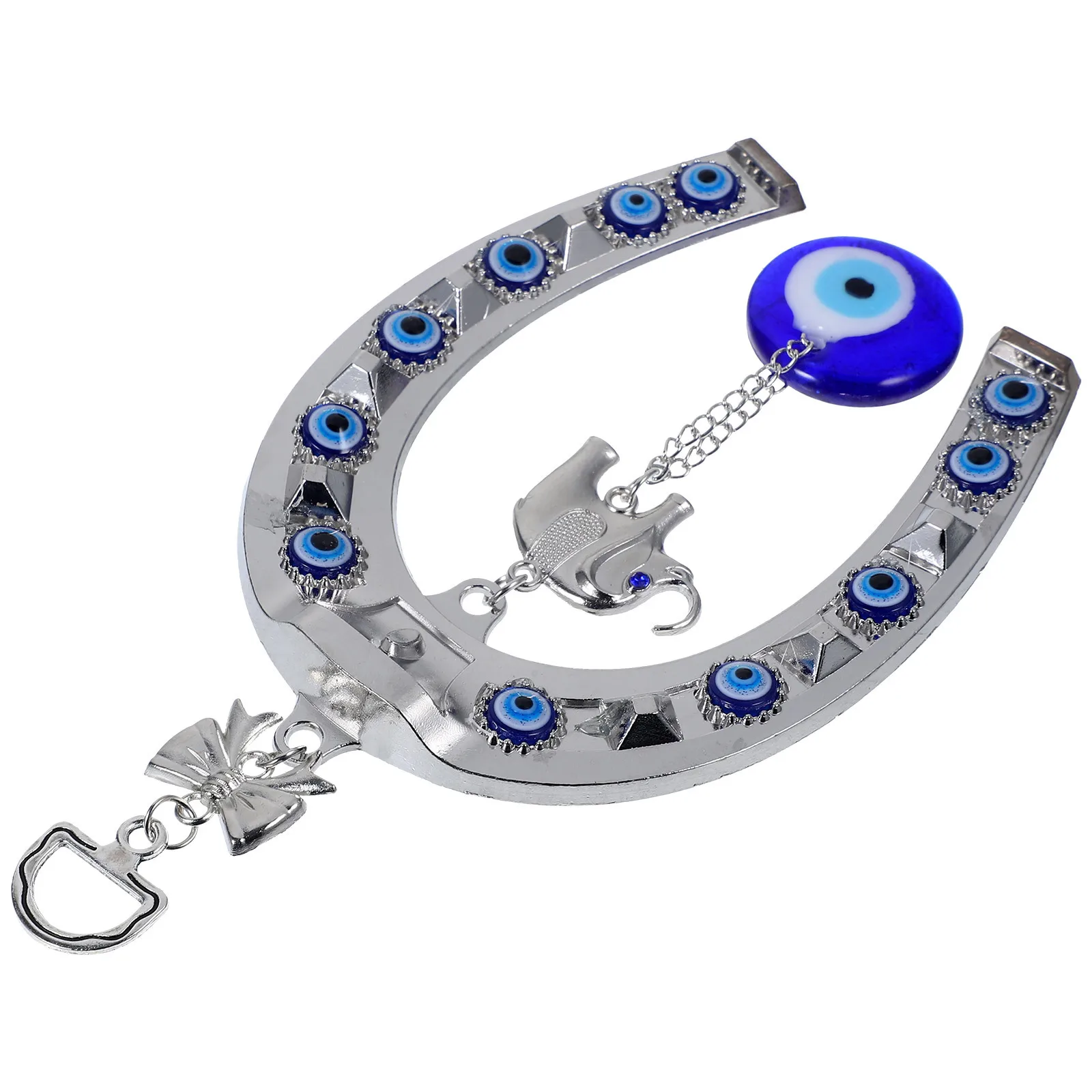 

Evil Eye Hanging Pendant Horseshoe Charm Elephant Amulet Blue Evil Hanging Decorative Home Car Pendant Turkish Lucky