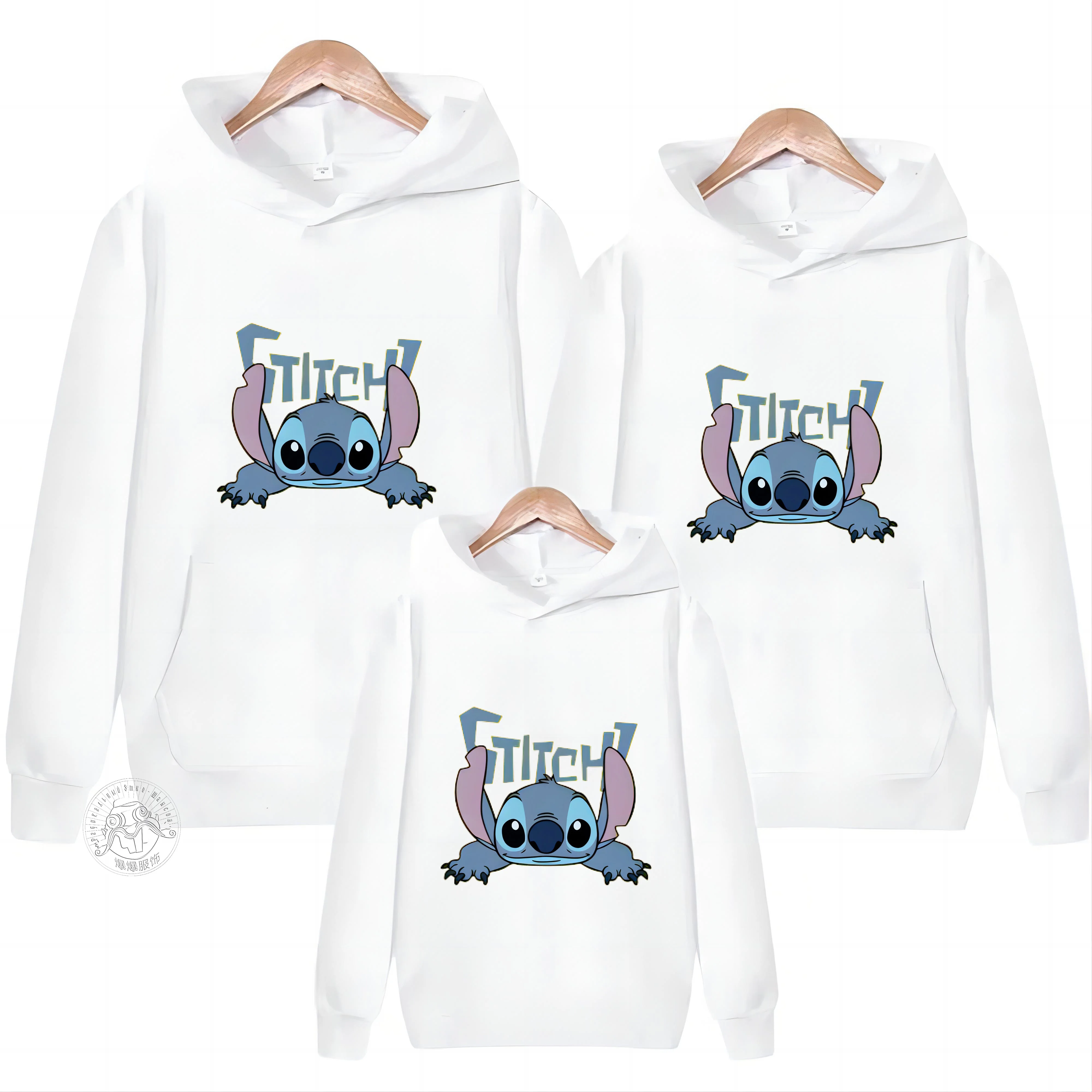 Family Match Sweatshirt Men Women Child Stitch  Print Couples Hoodies Parent-child Clothing Hooded Warm Shirt Parent-child Hoody