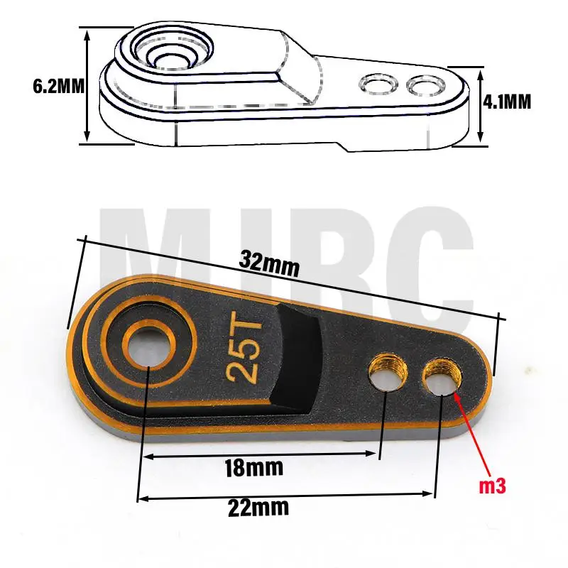 Metall 25t Servoarm Lenkhorn für Traxxas Trx4 Axial Scx10 Tamiya 1/10 Rc Crawler Truck Futaba Savox Emax Hsp Servomotoren – Detail 1