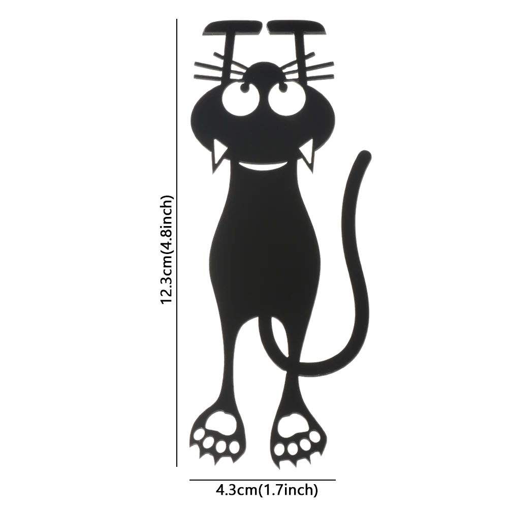 Student Gift Wacky Plastic Cartoon Pagination Mark 3D Stereo Bookmark Book Clip Plastic Animal Black Cat Book Mark Stationery