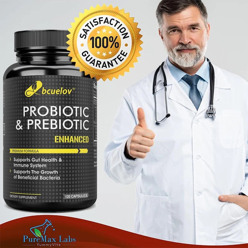 

Probiotics and Prebiotics Support Gut Health and The Immune System, Relieve Constipation, Bloating, Bad Breath, Acne & Blemishes