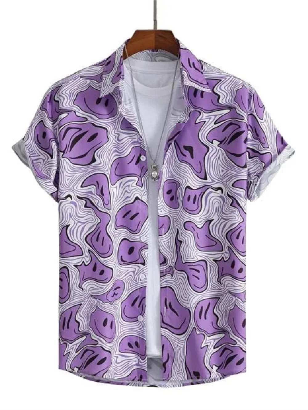 Camisa de manga corta con flores hawaianas para hombre, ropa de moda de versión coreana, camisa suelta de alta calidad para playa, viajes y