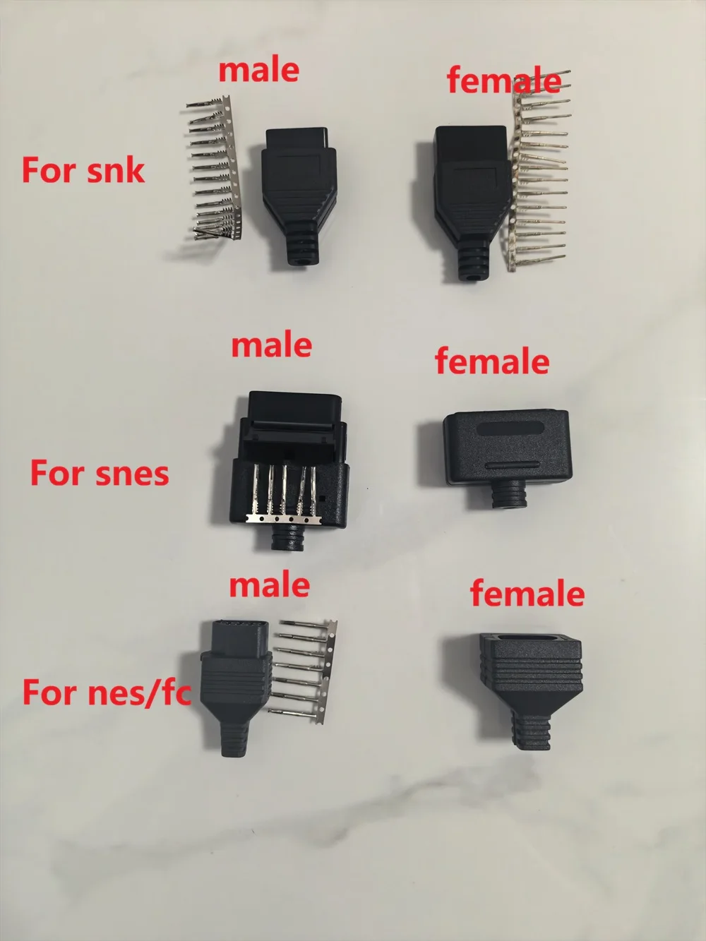 Plastic Shell for For SFC Nes Snk Snes handle extension cord plug box fitting shell Male Female Connector Housing