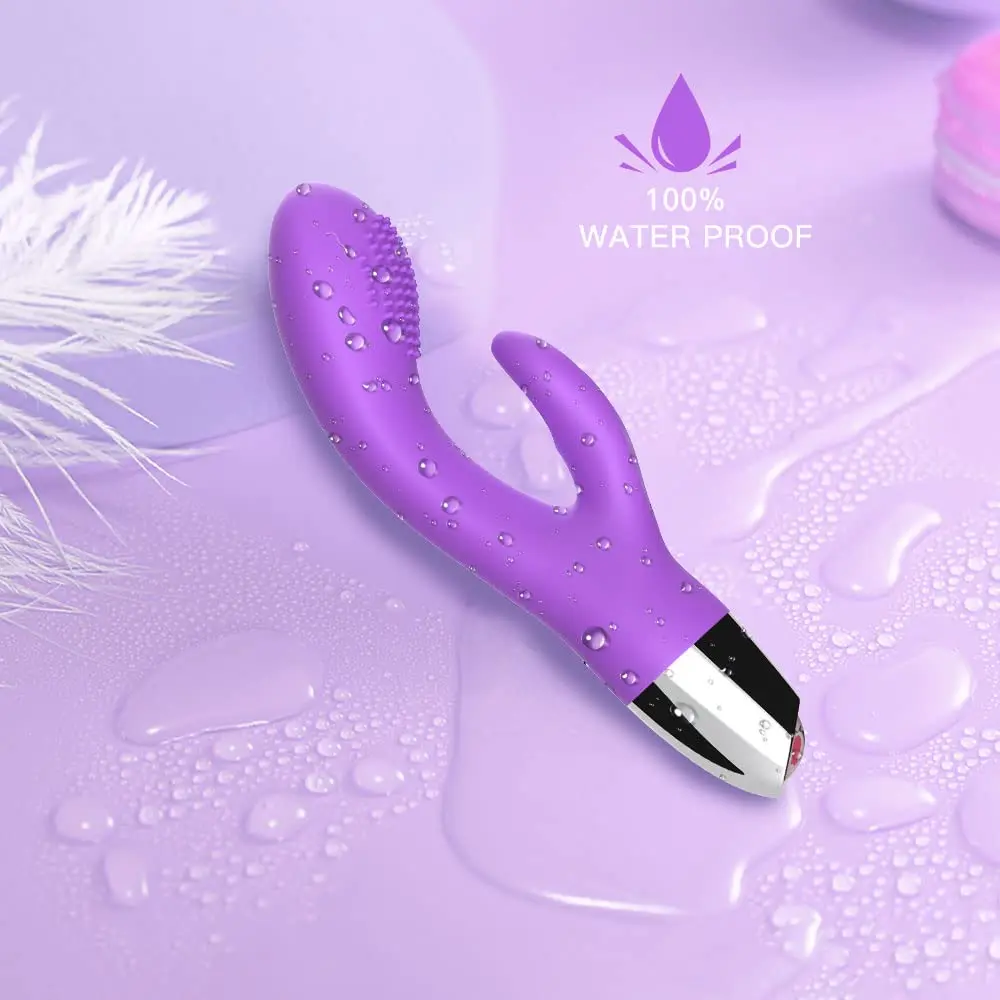 G-spot Vibrator kelinci wanita, Dildo klitoris wanita getaran Mode dapat diisi ulang tahan air Stimulator, mainan dewasa membuat wanita senang