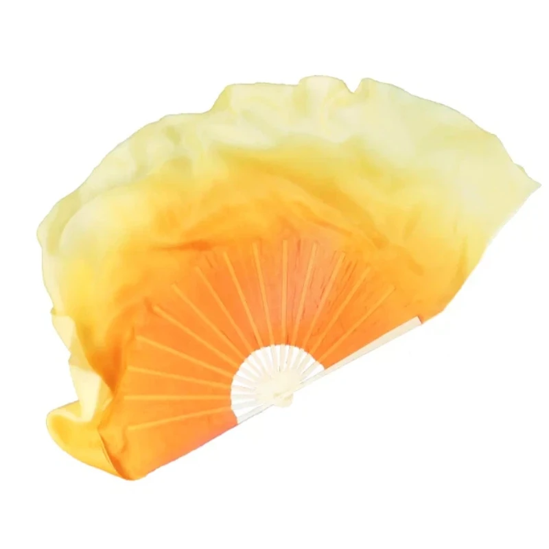 

Orange-yellow Gradient Silk and Imitation Silk Dance Fan Classical Dance Square Dance Yangko Dance Fan Performance Prop Fan