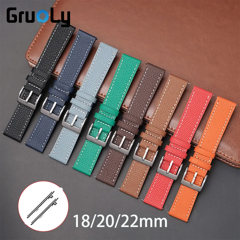 Ремешки из телячьей кожи, быстросъемные для Seiko, ремешок для часов Rolex, 18 мм, 20 мм, 22 мм, универсальный ремешок на запястье, аксессуары для ремня