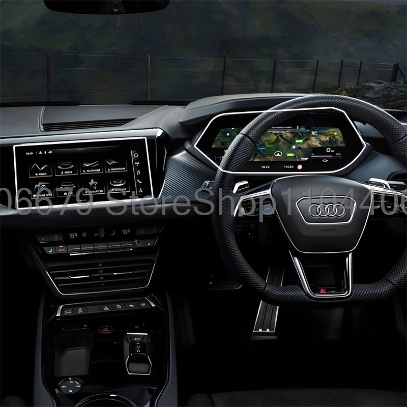 واقي شاشة من الزجاج المقسى لسيارة Audi S e-tron GT RS e-tron 2022- 2025 10.1 بوصة نظام ملاحة GPS للسيارة واقي للأدوات