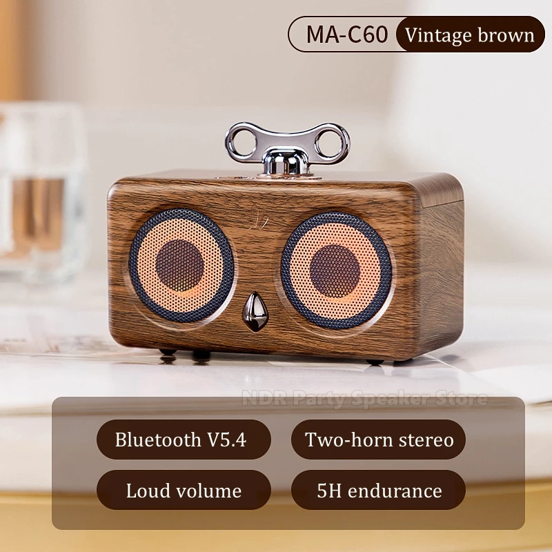 2025 New Solid Wood Cute Owl Shape Wireless Blue-tooth Speakers Desktop Mobile Phone Subwoofer Outdoor Portable Mini Soundbox