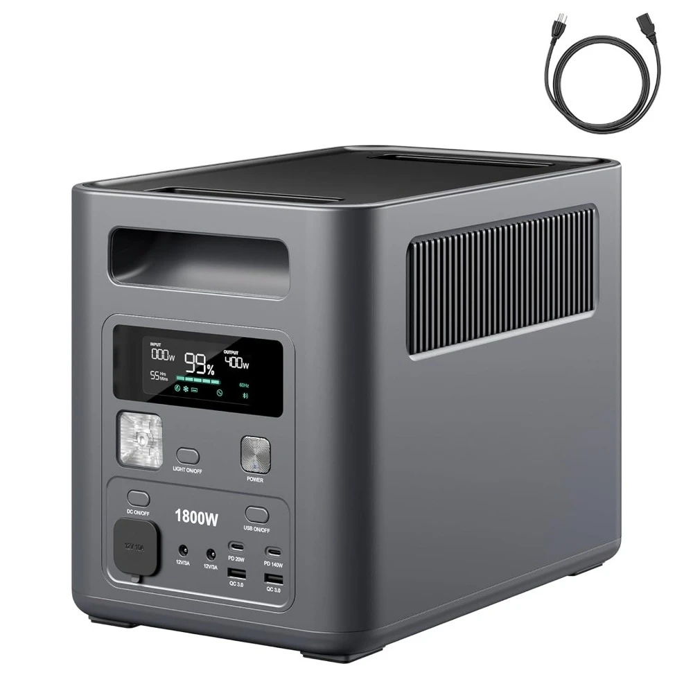 

Portable Power Station, 1024Wh LiFePO4 Battery, 1800W AC Output (3600W Peak), Compact Lightweight Design, Customized
